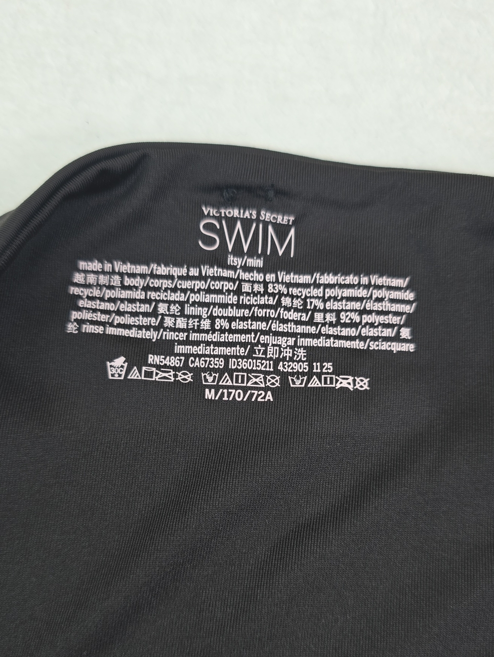 Victoria's Secret Swim Side-Tie Itsy String Bikini Bottom Black Sz MED NWT - Picture 5 of 6